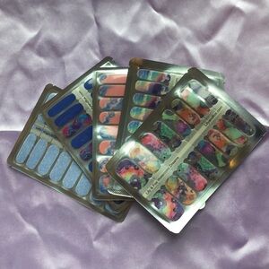 NIB | Lily and Fox | Set of 5 | Nail Wraps | Blue, Watercolor, Marble, Glitter